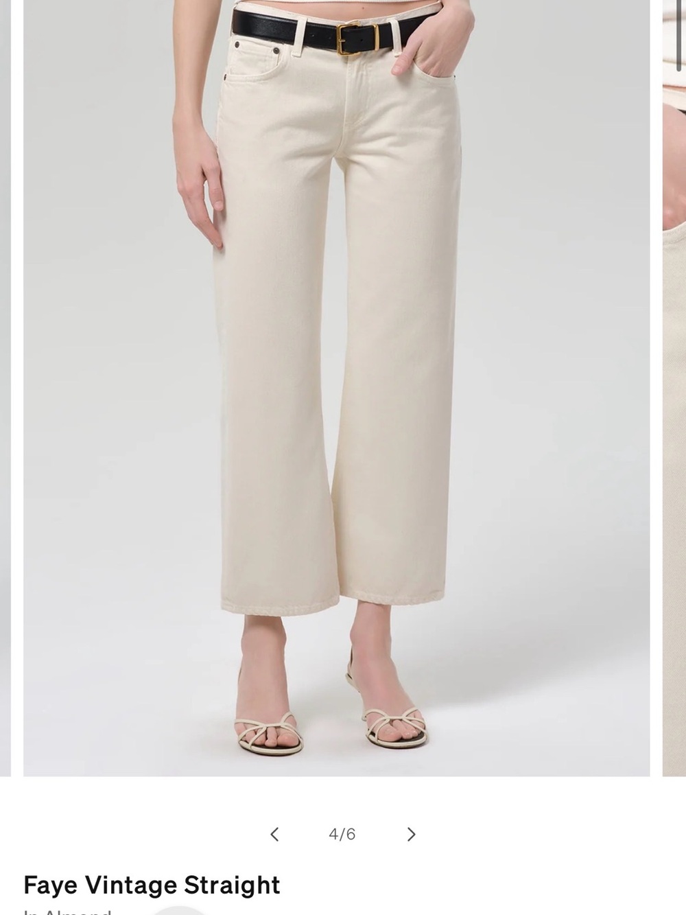 Citizens Of Humanity Faye Vintage Straight Jeans in Almond Cream